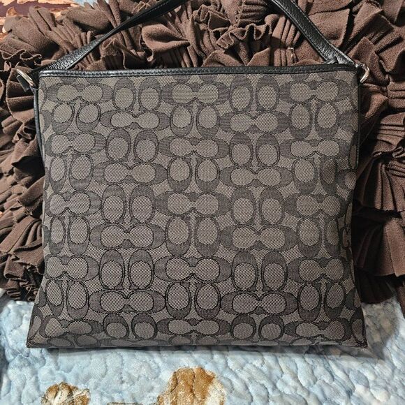 Coach File Bag Crossbody In Signature Monogram Jacquard Purse - Picture 2 of 10